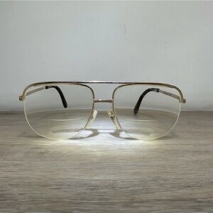 Rodenstock 869 Eyeglass frames 52-15 Gold Aviator Vintage Half Rim Vtg 1990's